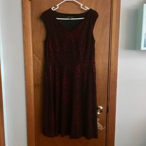 Black Label by Evan Picone Red & Black Dress